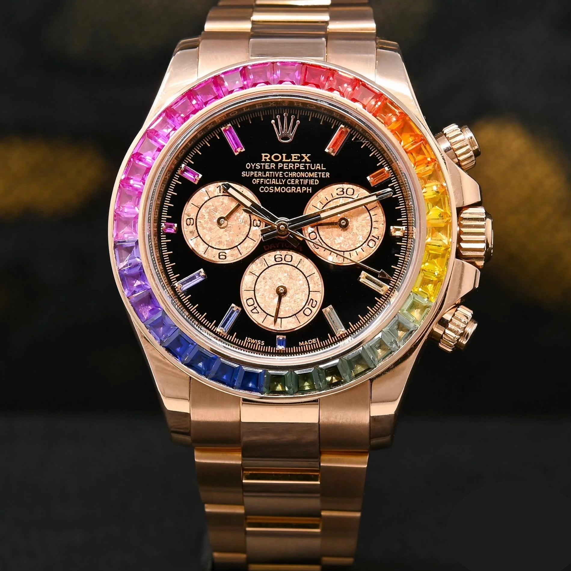 Daytona Black Dial Rose Gold Rainbow 40mm