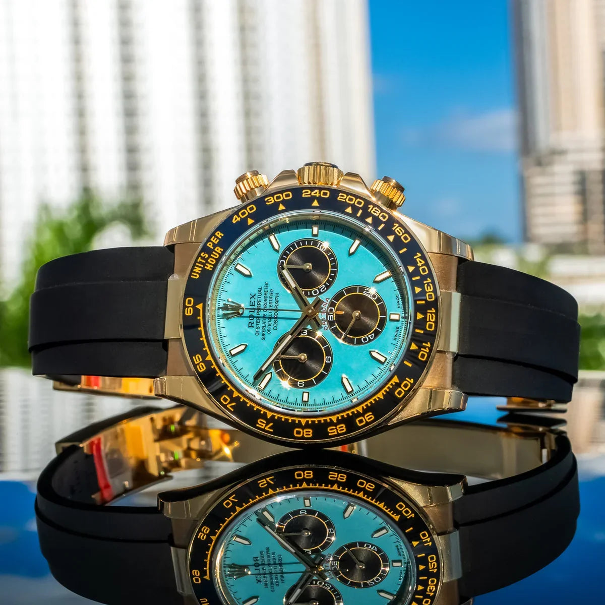 Daytona Ice Blue Dial Oysterflex Yellow Gold 40mm