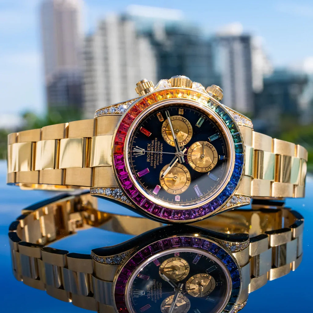 CoSMOGRAPH DAYToNA BLACK DIAL GOLD RAINBOW 40MM