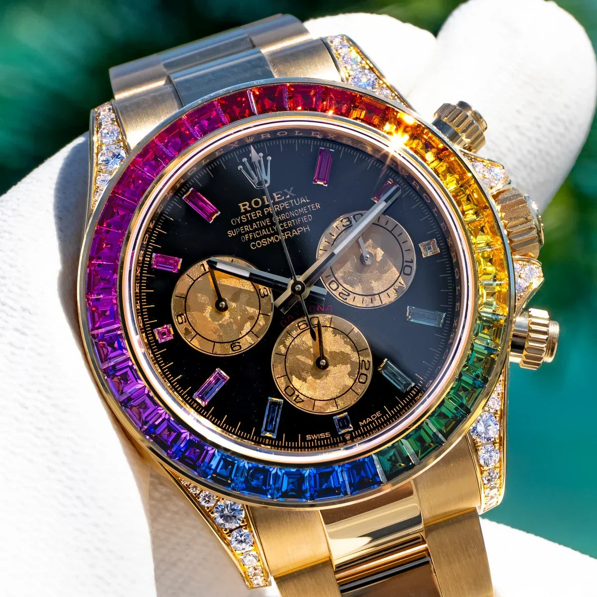 CoSMOGRAPH DAYToNA BLACK DIAL GOLD RAINBOW 40MM