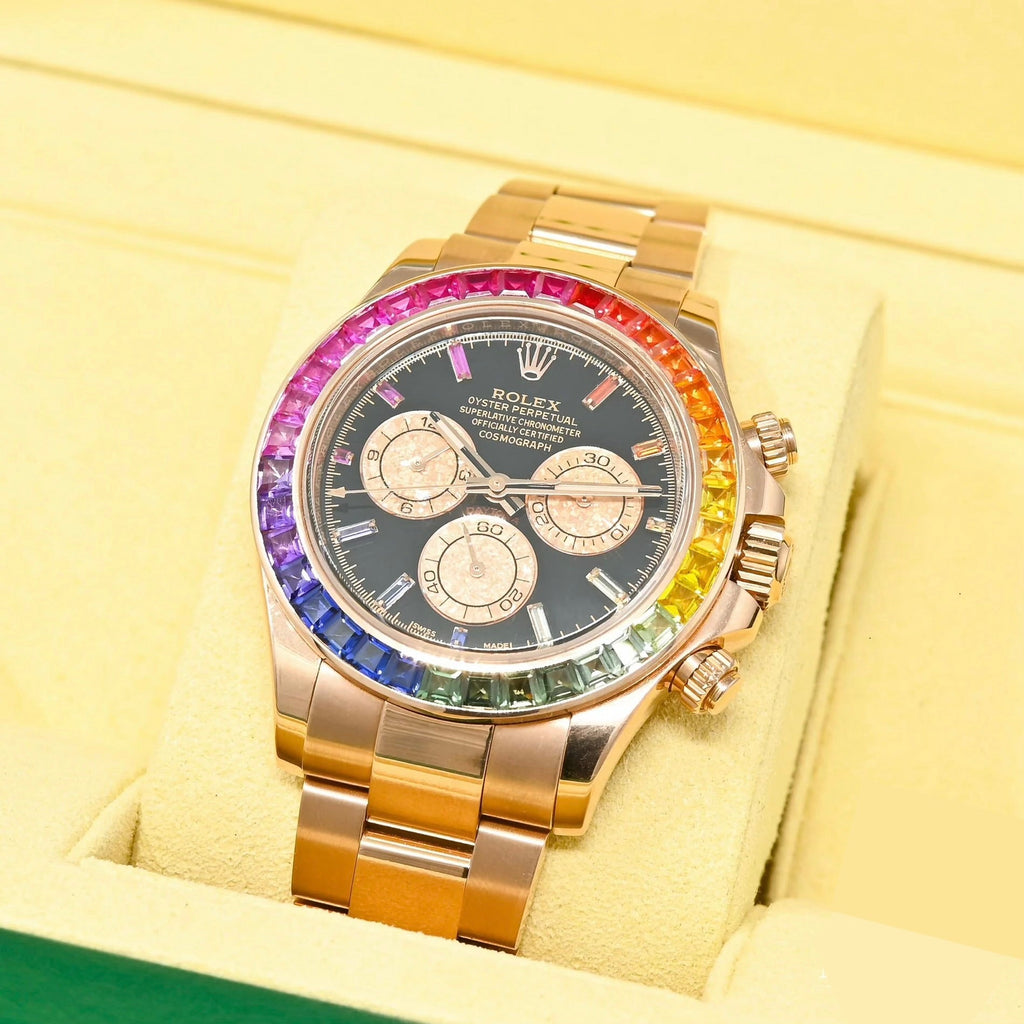 Daytona Black Dial Rose Gold Rainbow 40mm